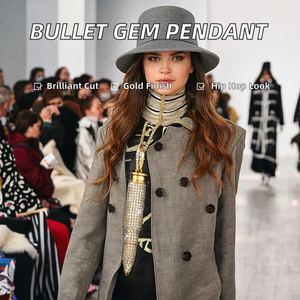 Collar Unisex de Plata de Ley 925 con Colgante de Moissanita de Corte Brillante Estilo Hip Hop, Chapado en Oro de 14K, Certificado GRA, Diseño 0, ¡Venta Caliente! - Product Image 2