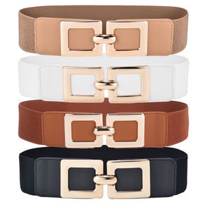 Ceintures de taille en or élastiques larges et extensibles avec grande <span class=keywords><strong>boucle</strong></span> en alliage doré pour accessoires de mode pour femmes - Product Image 1