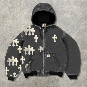High-quality American Street Style Trendy Winter Hoodie for Men and Women Casual 3D Printed Digital Printing Zip-<strong>up</strong> Hoodie - Product Image 4