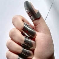Protège-doigts protéger la main Anti-coupe protecteur couteau coupe outil de Protection des doigts armure en acier inoxydable outil de cuisine Gadget