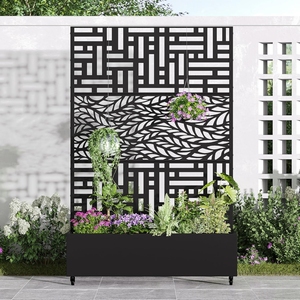 Metal Screen Flower Box Rectangular Block Galvanized Steel Flower Box <strong>Garden</strong> <strong>Plant</strong> Planting <strong>Trough</strong> - Product Image 1