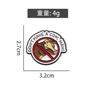 حيوانات دائرية لطيفة دبابيس المينا الحصان البقر القط الفأر بانف فيش دبابيس طية صدر السترة شارات الكرتون هدية للأطفال الأصدقاء - Product Image 4