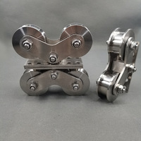 Poulies robustes en acier inoxydable 304 pour rail de porte coulissante, à double roue, à gorge en V, à canal en U, à roulement en H, personnalisables