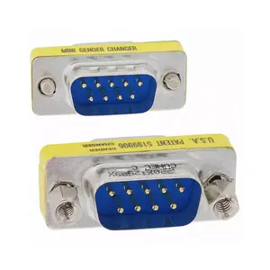 Accessory 320X12509X Gender Changer Position D-Sub 9 Pin Male Gold 320X12509 D-Sub Connector Adapters Free Hanging In-Line