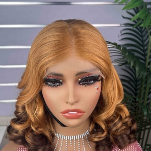 Wholesale Bouncy <b>Wig</b> 100% <b>Human</b> Hair SDD Quality Bouncy Curl <b>Wig</b> With 5*5 Lace Closure Full Density Mixed Color - Product Image 4