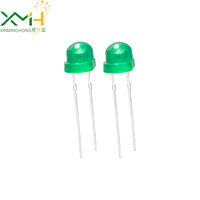 Usine chinoise, vente chaude, perles de lampe à diode LED de couleur verte de 5 mm, lentille de chapeau de paille, 3V, indicateur, certifié RoHS, 30 000 heures