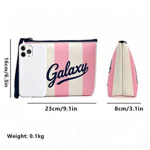 Women's Neoprene Letter Zipper Fashion <b>Small</b> Capacity Cosmetic <b>Travel</b> Wash <b>Bag</b> Waterproof Wear-resistant Portable - Product Image 2