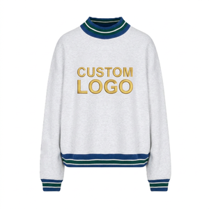Sweat-shirt universitaire à col montant personnalisé pour femmes, avec logo brodé, style universitaire - Product Image 1