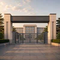 Puerta Plegable Eléctrica de Aluminio Personalizada para Exteriores, Puerta de Seguridad para Villas, Hoteles, Jardines y Apartamentos