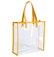 Sac fourre-tout transparent en PVC réutilisable personnalisé, pas cher, avec poignée et motif lettres, idéal pour la plage ou comme sac cadeau