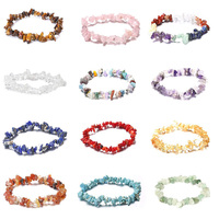 Bracelet en perles de cristal naturel Puce de guérison Gravel 7 Chakra Stone Bracelet pour filles colorées