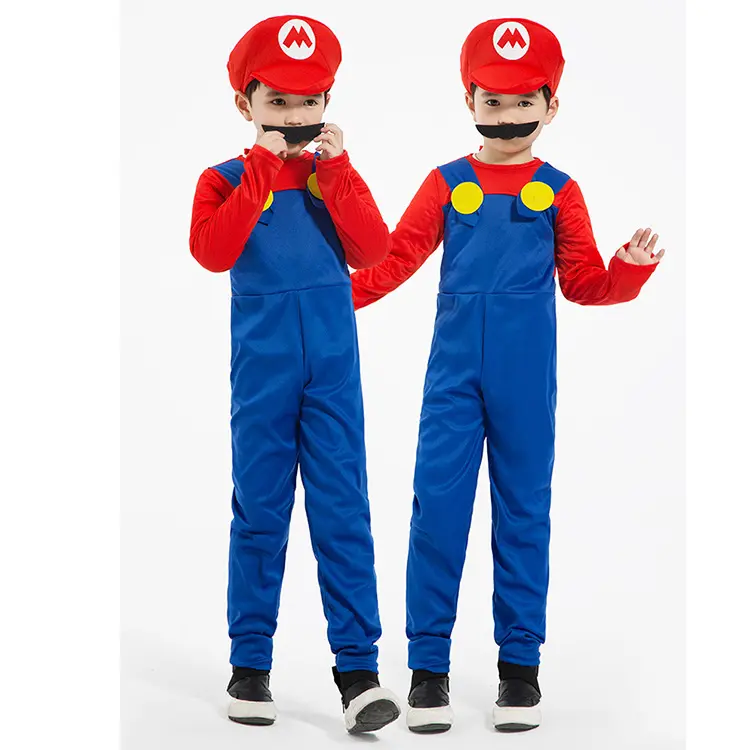 Performance Wear Stage Costumes Parent-child Role Play Children Mario Clothes Super Mario Costume For Kids