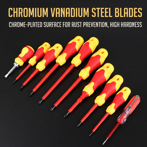 Electrician <b>Screwdriver</b> Set 10 Pc Insulated VDE Rated Industrial Grade Cross Phillips Bit Matte Finish Plastic Handle Anti-Slip - Product Image 3