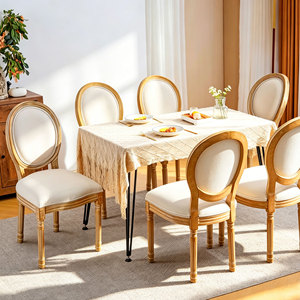 Stackable Oval Wooden Back Louis <b>Chair</b> with White <b>Padded</b> Cushion, Luxury Banquet Wedding Dining <b>Chair</b> for Event Venue - Product Image 6