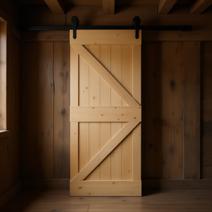 Porte coulissante intérieure en pin massif NARVIK, style ferme, 27,6''x82,7'', ouverture manuelle - Product Image 2