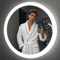 Miroir rond intelligent moderne avec éclairage LED, miroir de salle de bain, miroir de maquillage, indice de protection IP44, pour la maison, la salle de sport, le salon, la salle de bain, l'hôtel