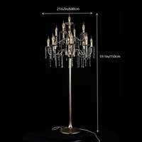 Support lumineux LED pour centre de table et sol, design luxueux en métal transparent, idéal pour mariages et événements festifs