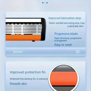 6 Layer Manual <b>Razor</b> <b>Head</b> Orange Plastic Imported Stainless Steel Blade Shaver <b>Head</b> For Men Shaving Replacement Part - Product Image 3