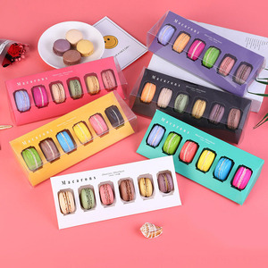 IMEE luxe français Macaron boîte emballage <span class=keywords><strong>Triangle</strong></span> 6 pièces Macaron boîte blanc gâteau pâtisserie papier noël boîte à bonbons affichage - Product Image 1