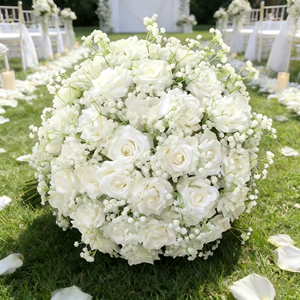 Dekorasi Pernikahan: Set Meja Utama, Latar Belakang Meja, Rak, Gapura, Dekorasi Lantai, Rangkaian Bunga Pink Panjang - Product Image 4