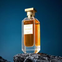 Botella de Perfume Recargable Vacía de 100 ml con Base Gruesa a Bajo Precio, Etiqueta Personalizada, Tapa Rectangular de Aleación de Zinc Zamac con Pulverizador Fino