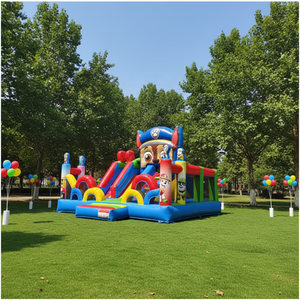 Structure gonflable commerciale portable avec toboggan et château de saut pour enfants, aire de jeux urbaine, château de saut pour chiens, parcours d'obstacles en PVC - Product Image 1