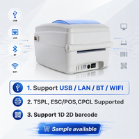 Impresora Térmica de Etiquetas de Códigos de Barras Hoin HOP-HQ480B de 4 Pulgadas, Profesional, de Escritorio, para Etiquetas de Envío, USB, para Máquinas POS y Control de Inventario