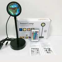 Lampe d'ambiance de bureau moderne RVB 16 couleurs télécommande coucher de soleil lever de soleil lampe de table décoration de chambre led coucher de soleil