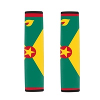 Coussinets de ceinture de sécurité en néoprène personnalisés avec drapeau national de la Grenade, 2 pièces, lavables, pour usage automobile quotidien