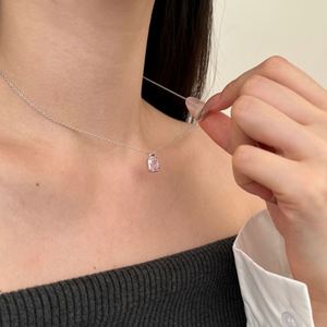 Dylam Luxury Fine Jewelry S925 Silver Solitaire Rectangle 8A Crushed <b>Iced</b> Out Cut Cubic Zirconia Pendant Necklace for Women - Product Image 6