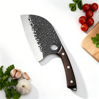 Ensemble de couteaux de cuisine forgés à la main, couteau de boucher serbe, couteau de chef et couteau viking, manche en bois, ensemble de couteaux de chef de qualité pour la cuisine