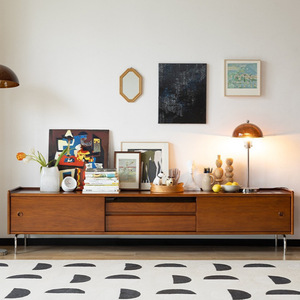 Mobile <span class=keywords><strong>TV</strong></span> in Stile Nordico Retrò, Ecologico, in Legno Massello con <span class=keywords><strong>Cassettiera</strong></span> Combinata per Soggiorno, Camera da Letto e Hotel - Product Image 1