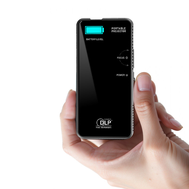Black Card Projector Ultra-thin Portable DLP 3D Pocket Projector Android Smart 4K Outdoor Proyector Mini Battery Android