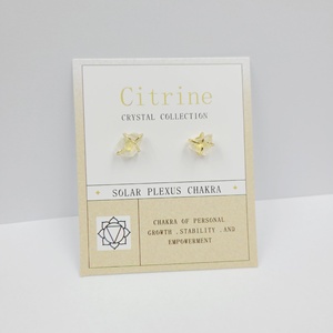Pendientes de Plata S925 con Diseño de Cristal Natural <span class=keywords><strong>en</strong></span> <span class=keywords><strong>Bruto</strong></span> Incrustado, Pendientes con Tarjeta de Piedras Preciosas, Joyería Encantadora - Product Image 2