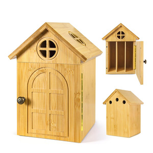 Wooden Storage <b>Box</b> <b>Small</b> House Design Multi Compartment Desktop Organizer Solid Wood Home Office Use - Product Image 1