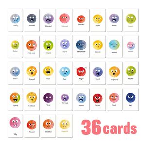 Cartes d'apprentissage socio-émotionnelles pour enfants, design aquarelle, très vendues, reconnaissance des sentiments des tout-petits, cartes flash d'émotions - Product Image 1