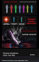 Juego de Luces LED Recargables para Bicicleta en Forma de Barra, Faro Delantero y Trasero, Multimodo, con Clip de Montaje para Casco de Ciclismo MTB