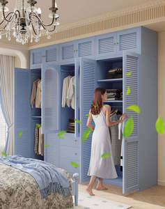 Armario Independiente Convertible de Estilo Francés Retro para Dormitorio, <span class=keywords><strong>Taller</strong></span>, Novedad 2025, Puerta de Acero, Libre de Formaldehído para Niños - Product Image 6