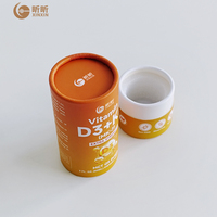 Emballage cylindrique en papier hermétique recyclable, matériau et épaisseur personnalisés pour les marques de compléments alimentaires