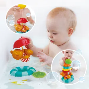 अम्ब्रेला स्टेकर्स शिशु बच्चों के लिए प्रीस्कूल पूल फ्लोट शावर पानी प्यारा स्विमिंग टर्टल बेबी बाथ खिलौने 1-3 बच्चों के लिए बाथटब