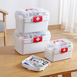 Botiquín de Primeros Auxilios Transparente, Caja de Medicamentos de Plástico, <span class=keywords><strong>Kit</strong></span> de Primeros Auxilios para el Hogar y la Escuela - Product Image 3