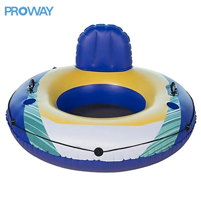 Customizable Thickened PVC River Run Float Ring Inflatable 1 Person Pool Mesh Float Tube 53" Diameter Inflatable Water Float