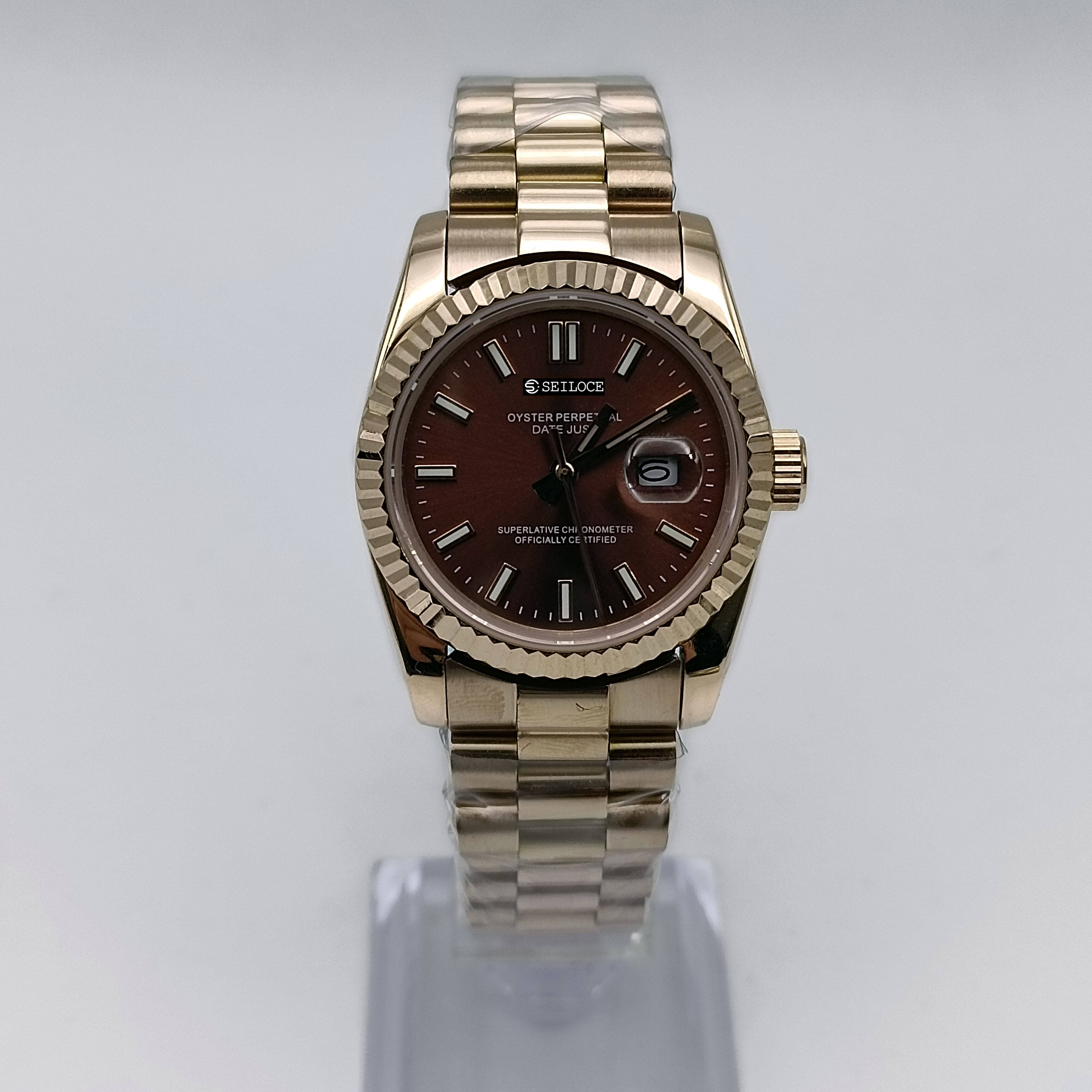 Rose Gold Case+Brown Dial