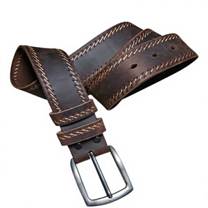Achetez en ligne : Ceinture homme de luxe vintage formelle, boucle carrée en acier, écologique, résistante à l'eau, faite à la main en cuir de vachette, 3,8 cm - Product Image 3