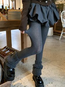 Колготки на каблуке, не сдавливающие пальцы, светло-серые, однотонные, средней толщины, утягивающие, для женщин, в стиле Miu - Product Image 4