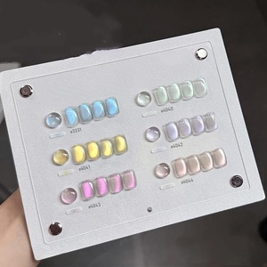 Ensemble de vernis à ongles gel effet œil de chat, 6 couleurs, bleu pailleté, sirène, holographique, translucide, effet œil de chat avec aimant, gel UV à retirer par trempage - Product Image 6