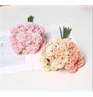 Buket Hydrangea Buatan 27 Kepala Bunga, Realistis, Buatan Tangan, Gaya Alami, Plastik Sutra, Panjang 30cm, Hari Valentine