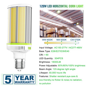 120-48 wát LED Ngô bóng đèn 18000 <span class=keywords><strong>lumen</strong></span> 5700K 3cct 3watt có thể điều chỉnh <span class=keywords><strong>E39</strong></span> khu vực đèn cho ngoài trời trong nhà để xe kho cao bay chiếu sáng - Product Image 3