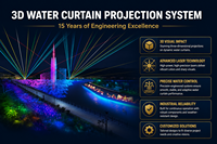 Fuente de Agua 3D de Alta Calidad con Proyección de Luces Láser Coloridas para Lago, Río o Plaza Pública