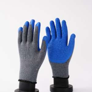 Forro de algodón de calibre 10, guantes de trabajo con acabado arrugado recubierto de Latec - Product Image 4